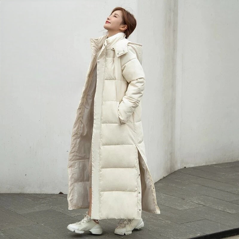 Coat | Women Full Length Puffer Coat | Winter Hooded