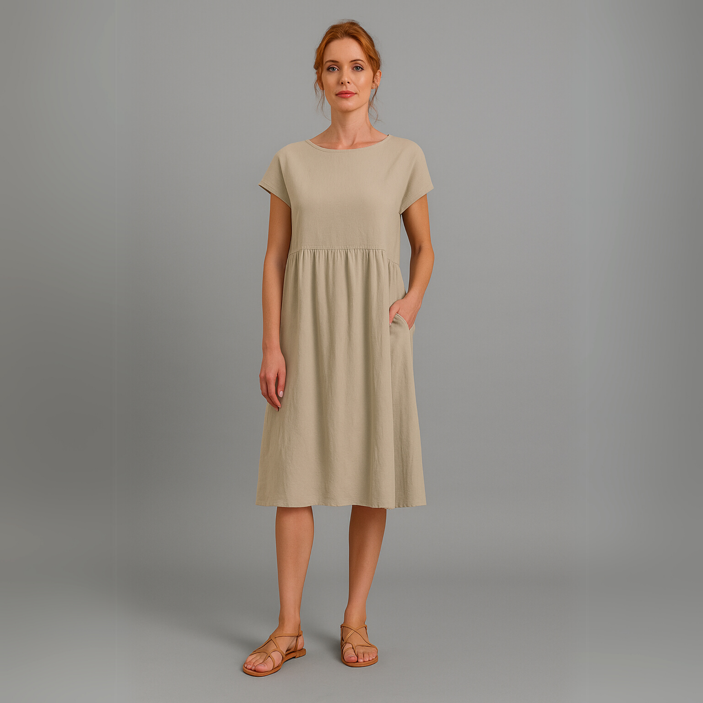 Women Short Sleeve Casual Dress | Relaxed Fit