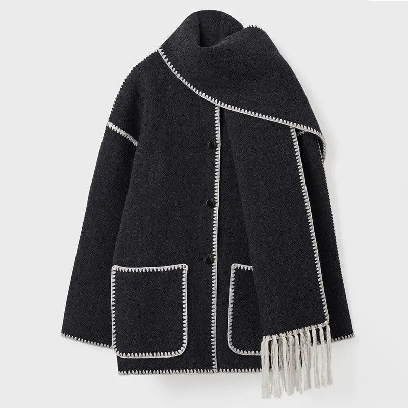 Ladies Cape Coat | With Scarf