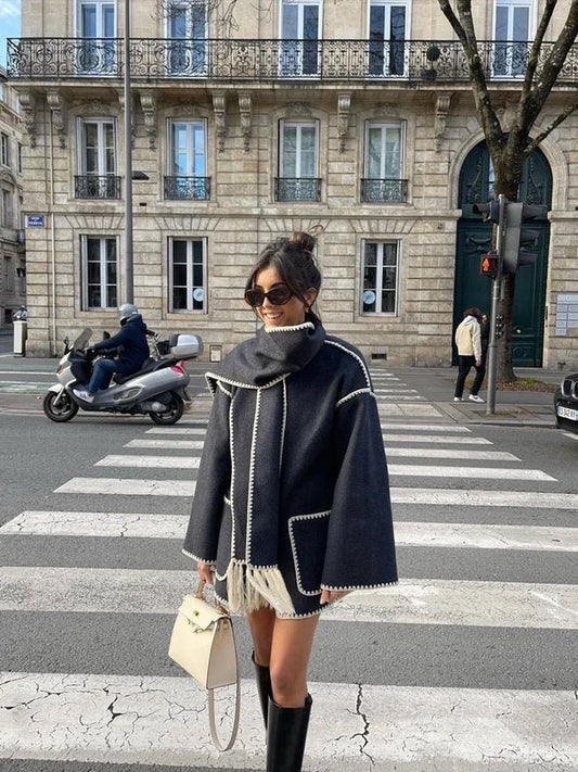 Ladies Cape Coat | With Scarf