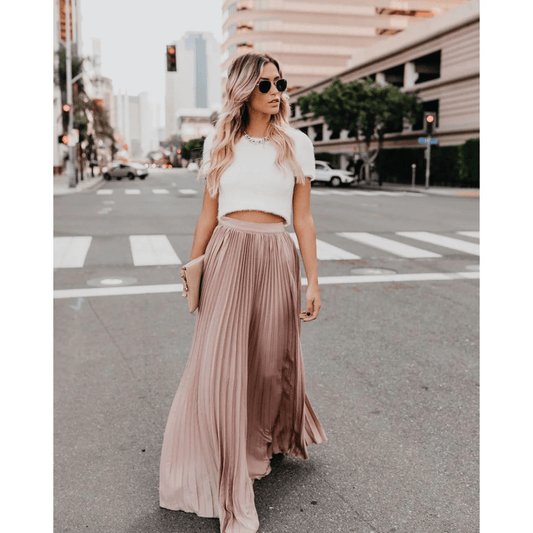 Eloria | Women Pleated Maxi Skirt | Flowing High Waist