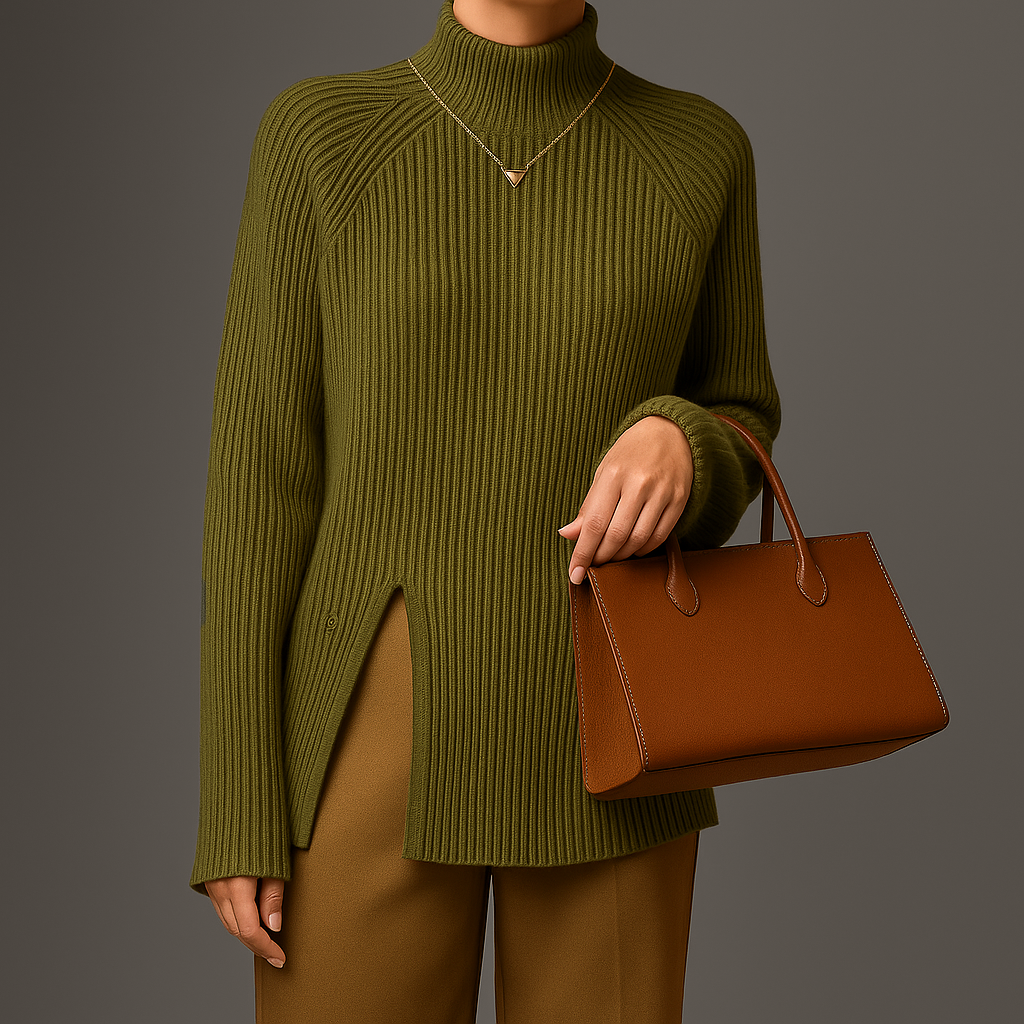 Women Ribbed Pullover | Turtleneck Longsleeve