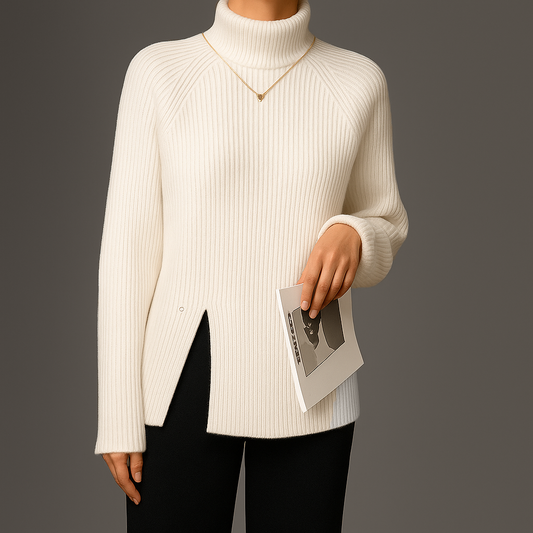 Women Ribbed Pullover | Turtleneck Longsleeve